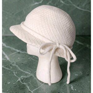 Vintage Amalgamated Clothing Union Workers Knit Cloche Hat Women's Cream Flapper